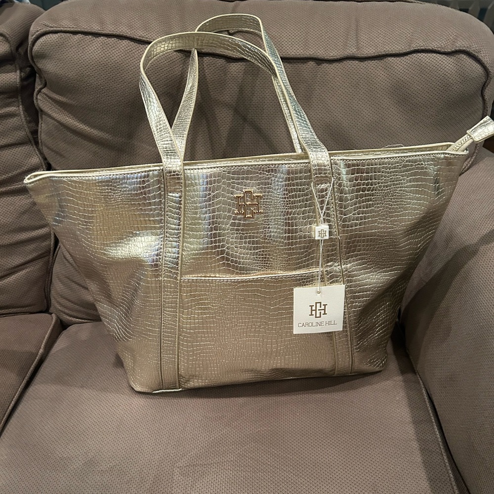 Caroline Hill tote - Gold- NWT